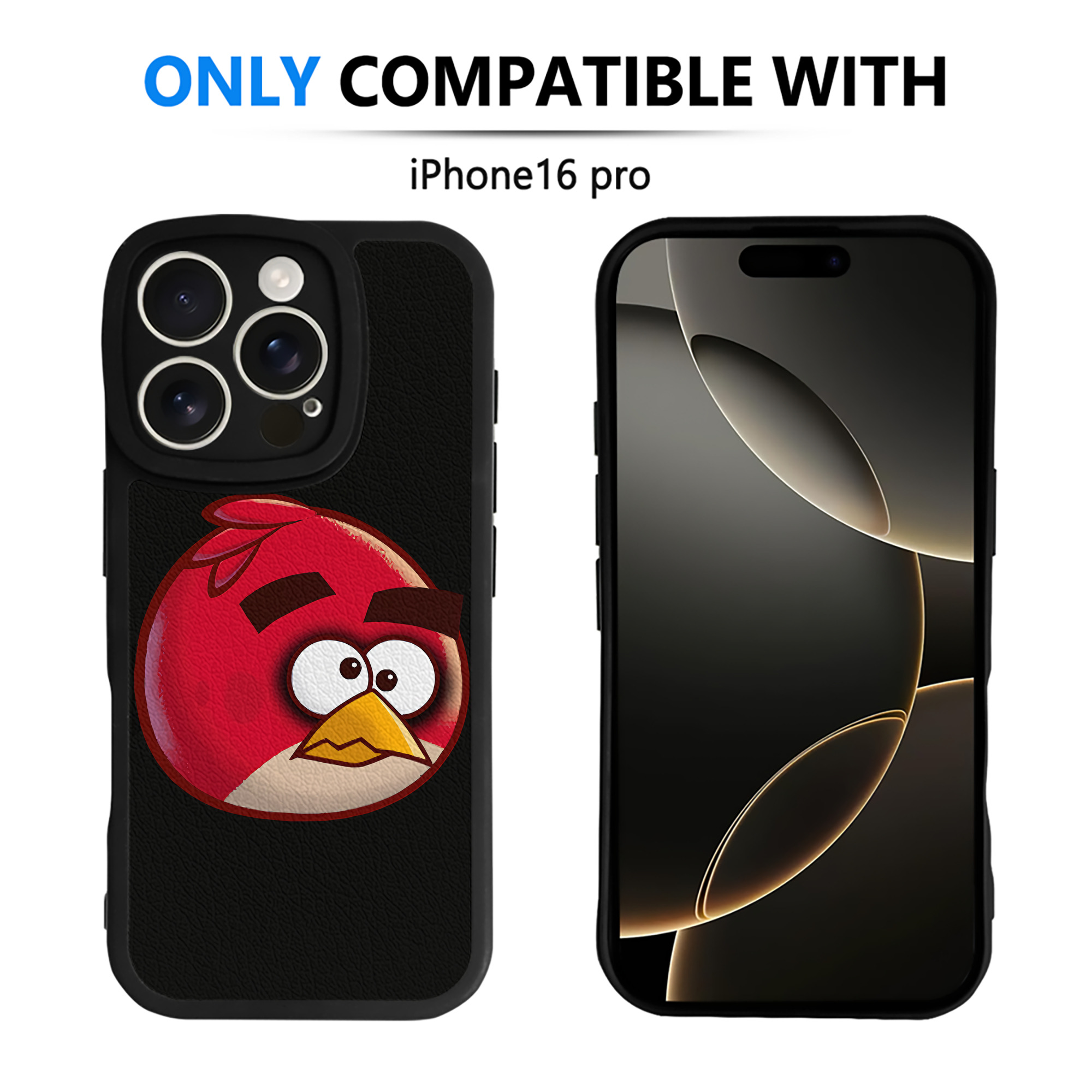（画像用） Angry Birds アングリーバード 【iPhone 16シリーズ対応】シリコンスマホケース（レザー調） 材質：シリコン